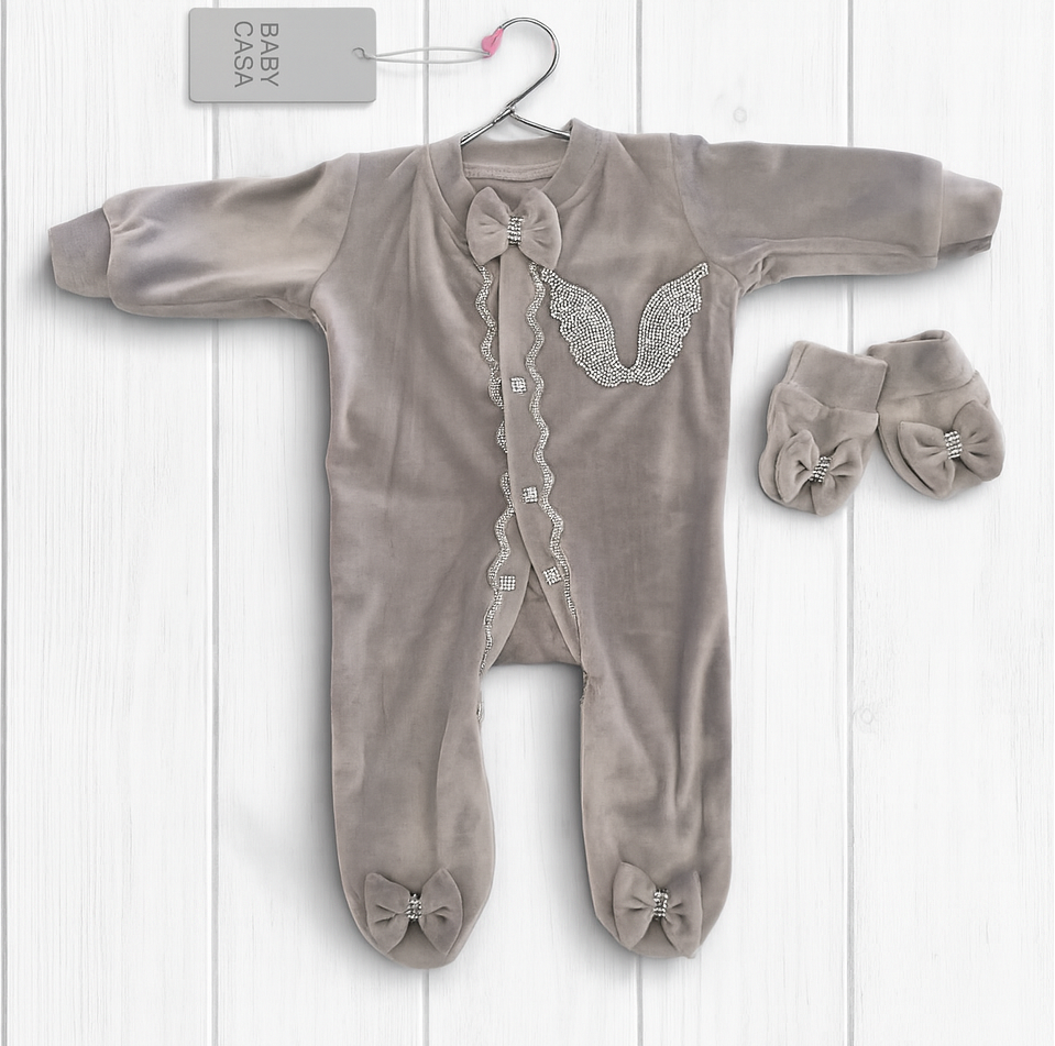 Elegant Velvet Newborn Set