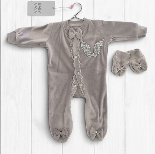 Elegant Velvet Newborn Set