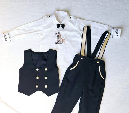 Black Gold Giraffe Birthday Set