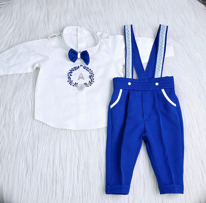 The Regal Blue Initial 2-Piece Suspender Set