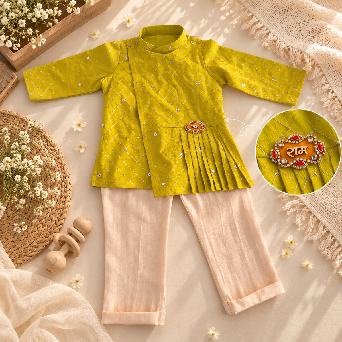 Ram Embroidered Kurta Set