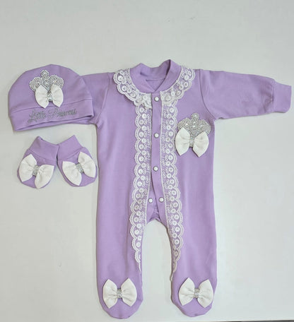 Lilac Lace Romper Set