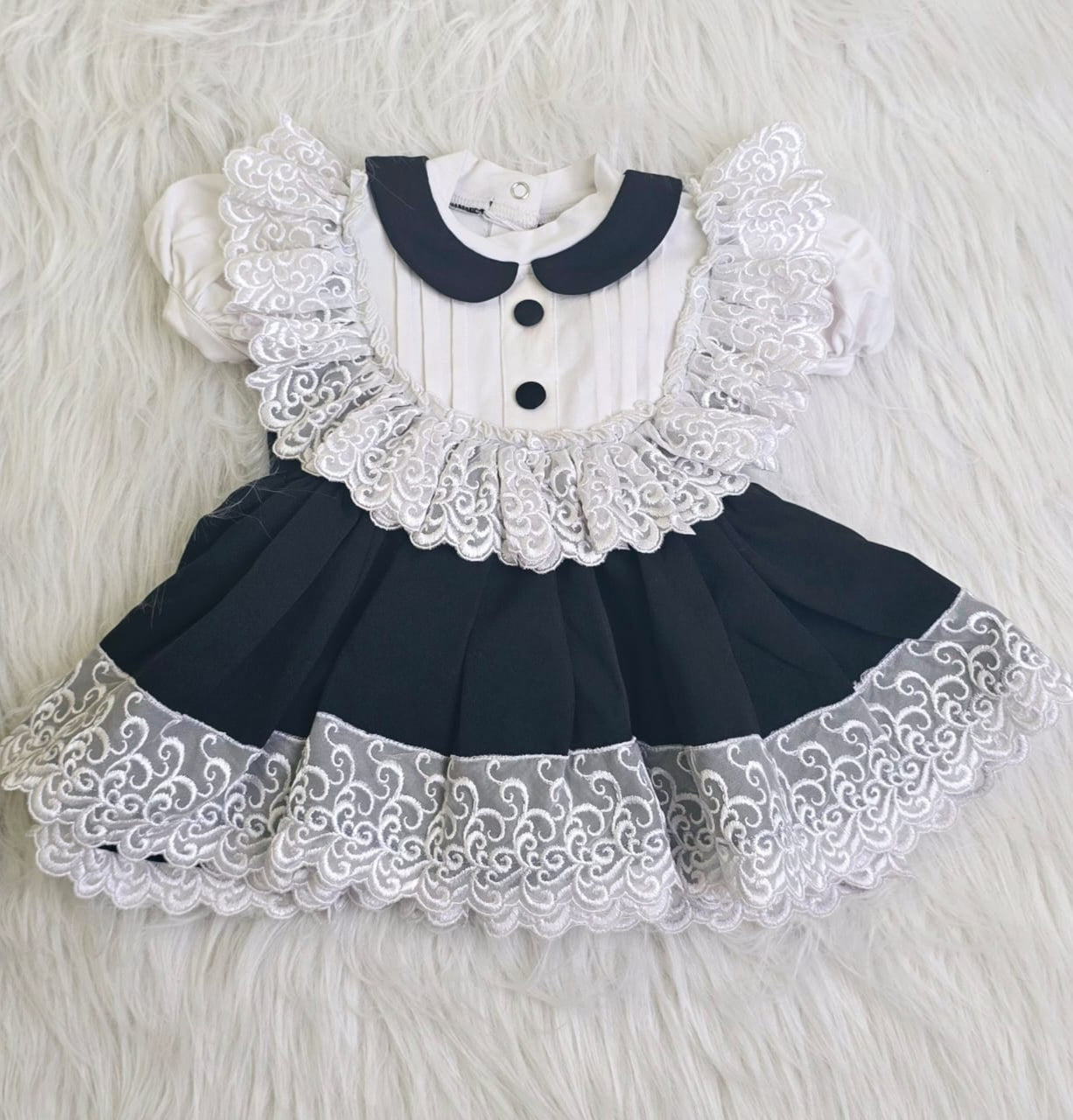 The black lace Semi formal frock