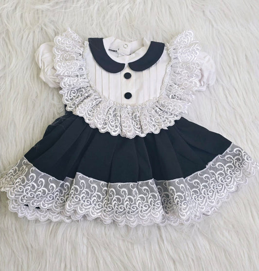 The black lace Semi formal frock