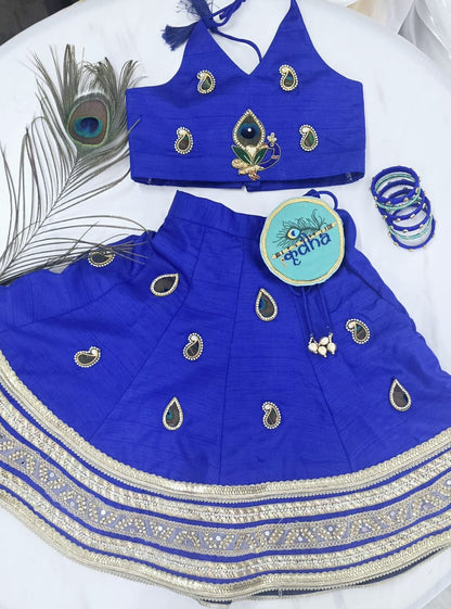 Royal Blue Peacock Lehenga Set