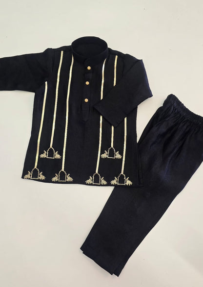 The Royal Black Kurta Set