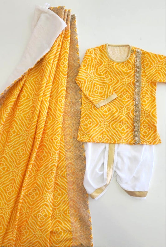 The Yellow Bandhni  kurta & Sheet Set