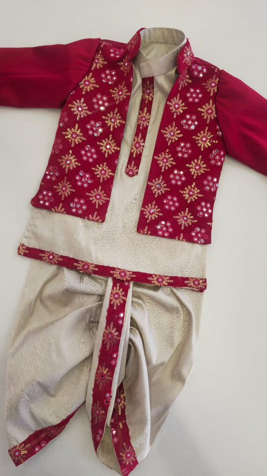 The Mirror Work Dhoti Set
