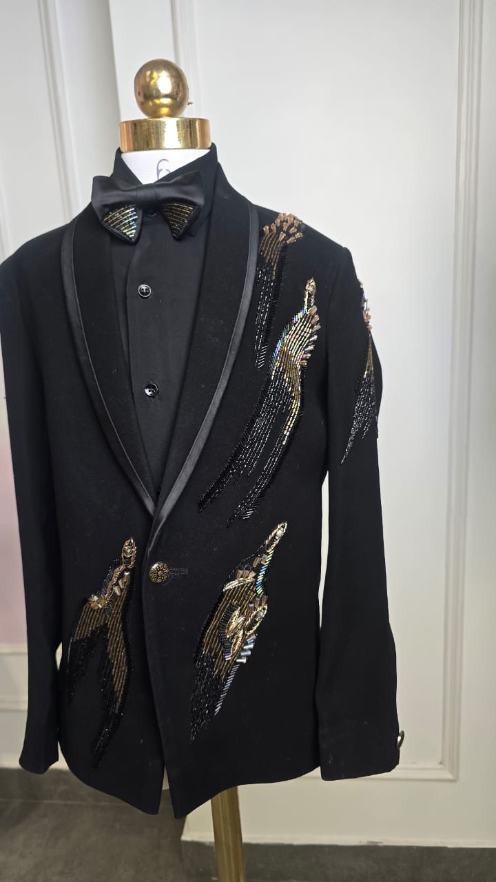 Black Tuxedo with Golden Embellishments