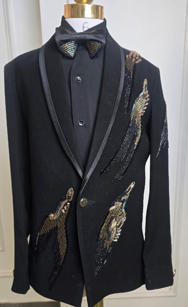 Black Tuxedo with Golden Embellishments