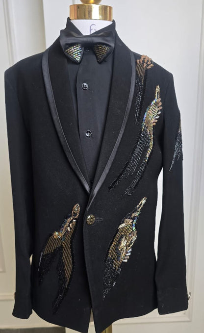 Black Tuxedo with Golden Embellishments