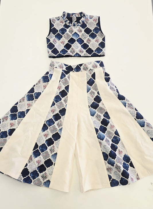 The Navy Print Palazzo Set