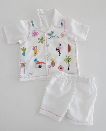 The "Island Vacation" Embroidered Set
