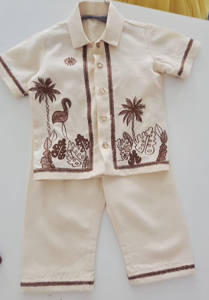 Embroidered boy co-ord set