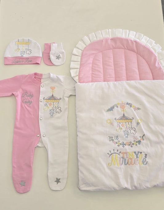 The Tiny Miracle Pink White Combo Set