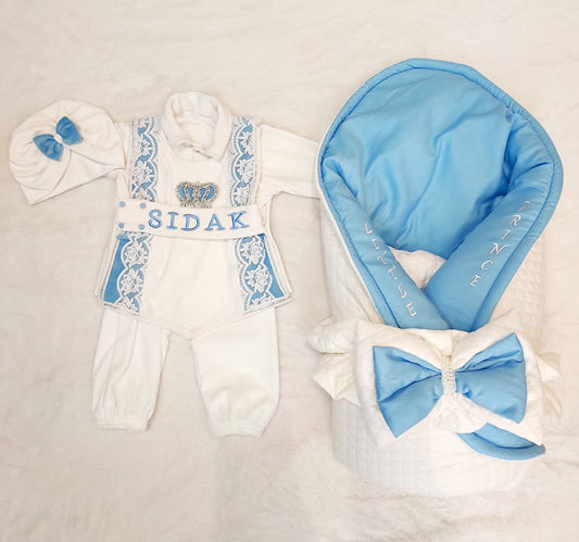 Crown  Bow Wrap & Romper Themed Set