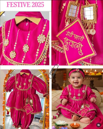 Pink Meri Pehli Diwali Jumpsuit