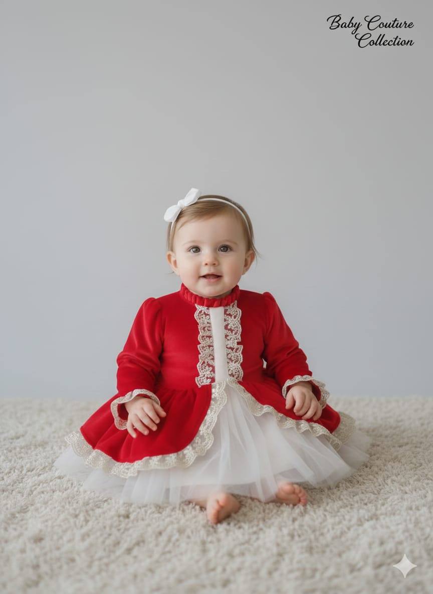 🌹 The "Little Princess Holly" Christmas Dress 🤍