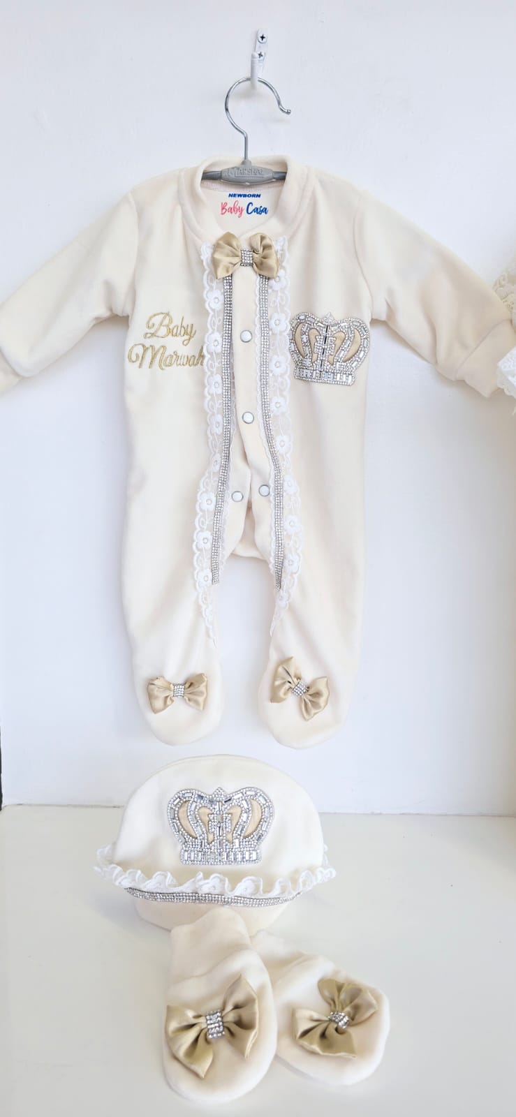 Ivory Golden Crown Romper