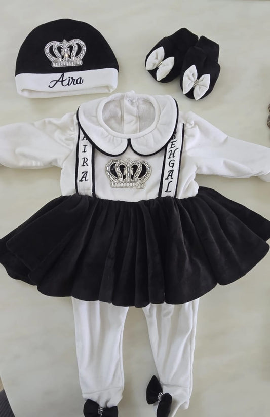 The Royal "Aira" Personalized Velvet Tutu Set