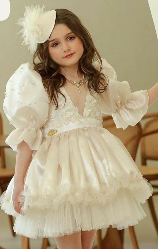 Heirloom Lace & Ruffle 5-Piece Ceremony Set – Soft Peach