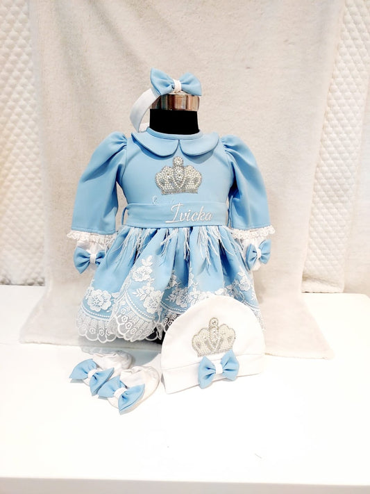 Heirloom Lace & Ruffle 5-Piece Ceremony Set – Soft Peach