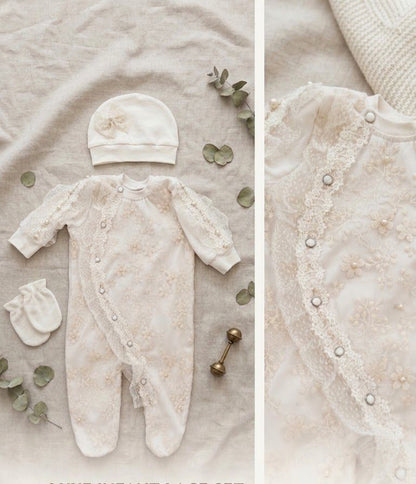 The Ivory Blossom Romper set