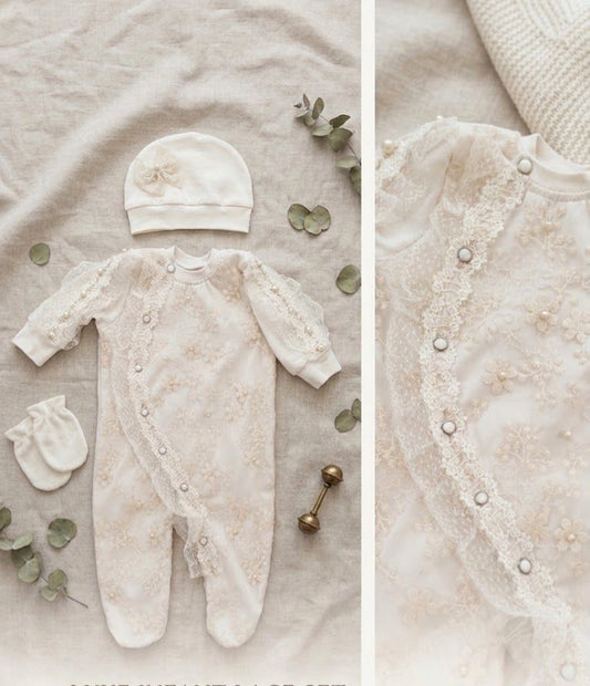 The Ivory Blossom Romper set
