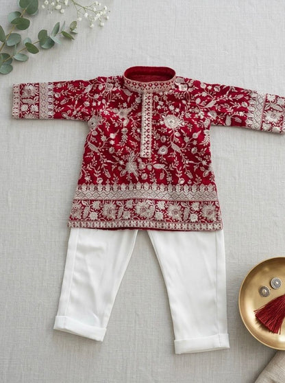 Gulabi Phulwari Kurta Set