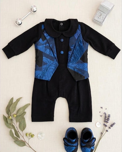 Bespoke  Blue Tuxedo Romper