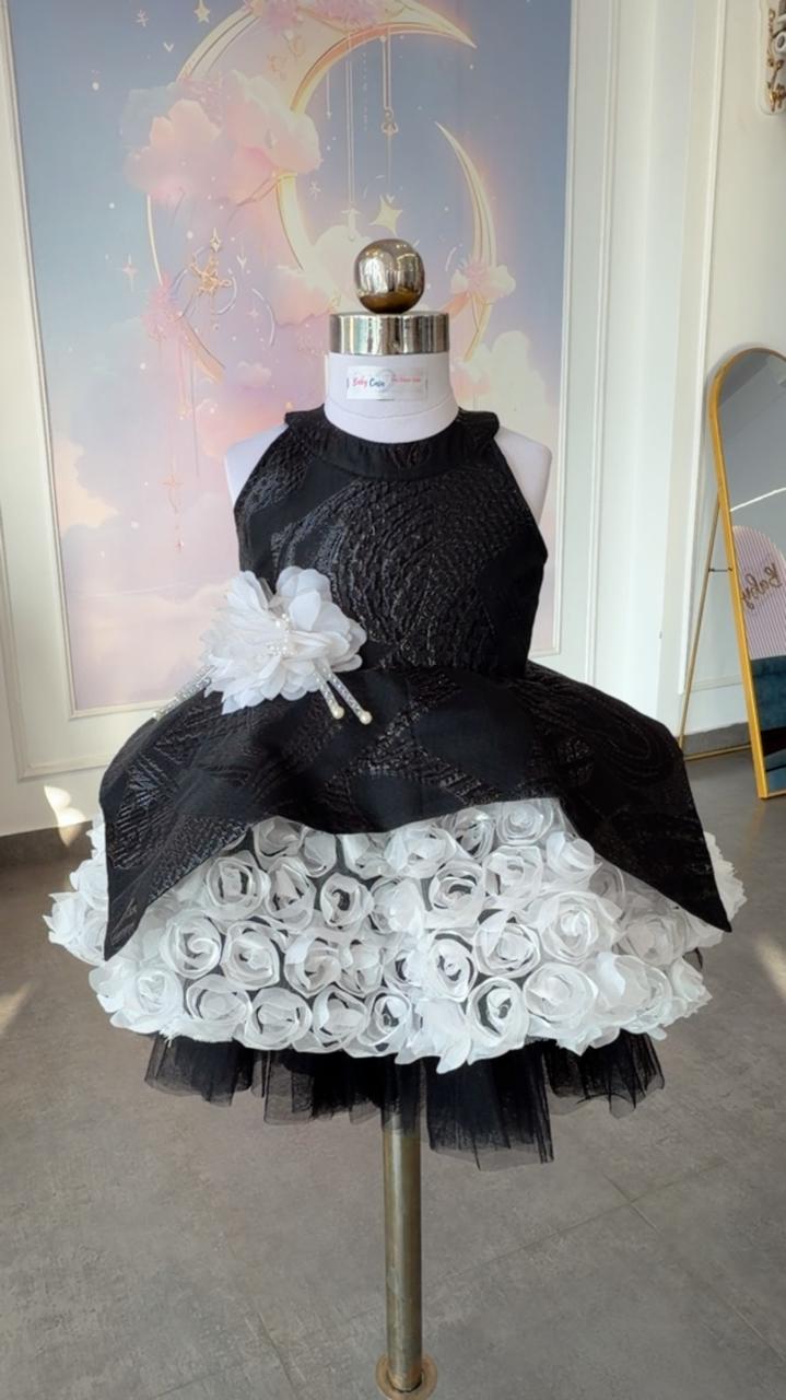 Opera Black & White Rose Frock