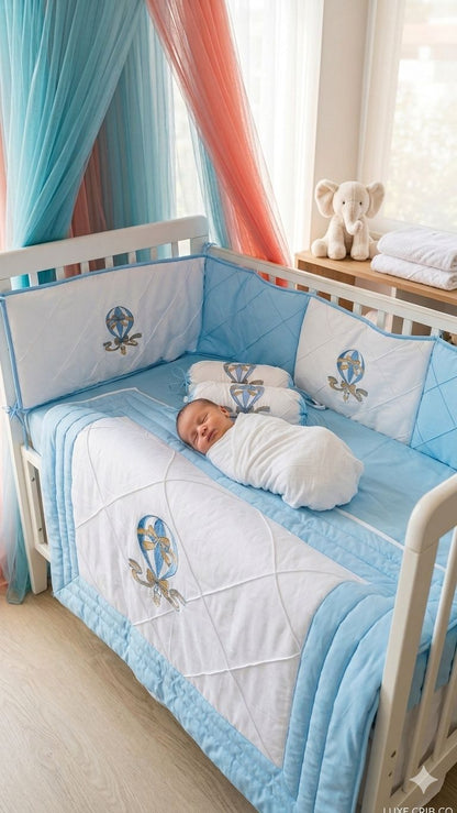 The Royal Hot Air Balloon Luxury Cot Bedding Set