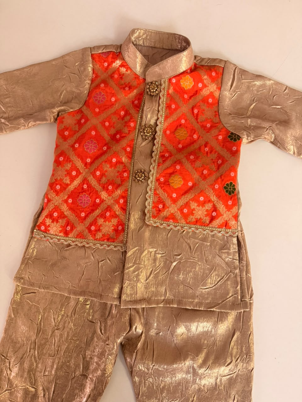 Gold Orange Kurta Set