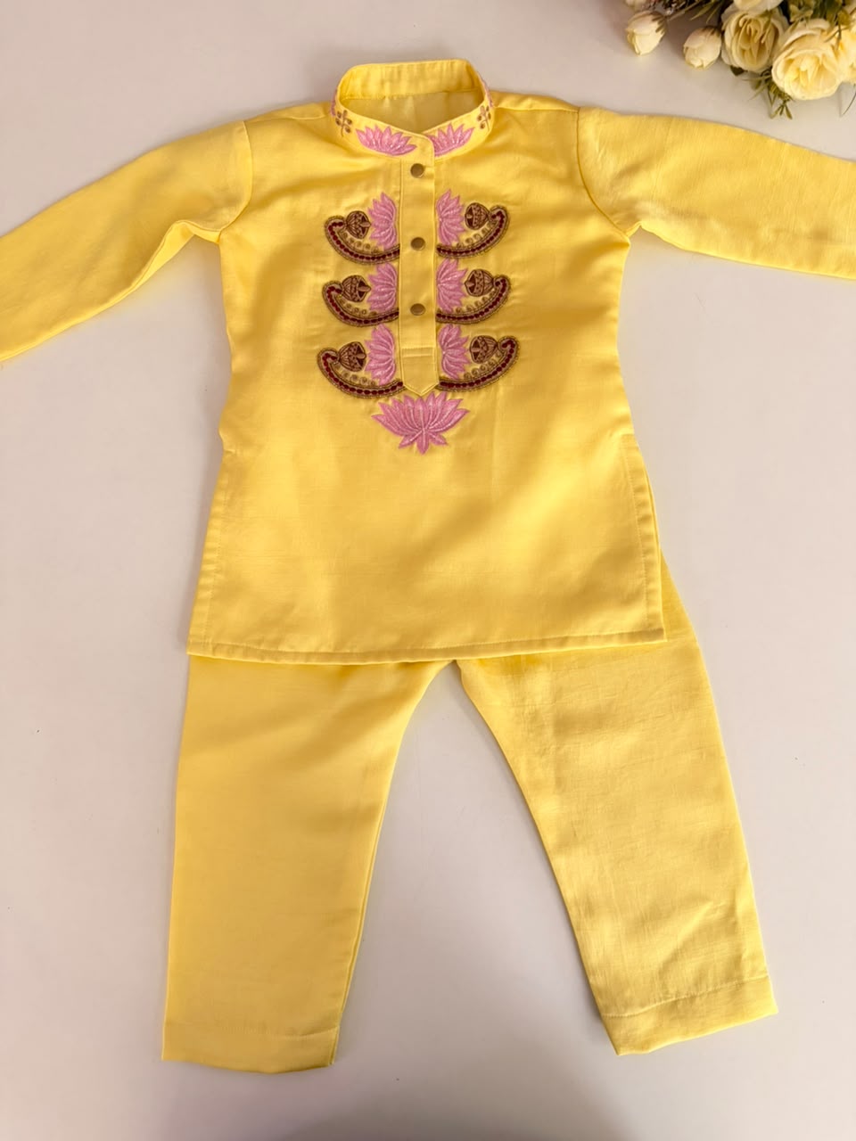 Yellow Lotus Kurta Set