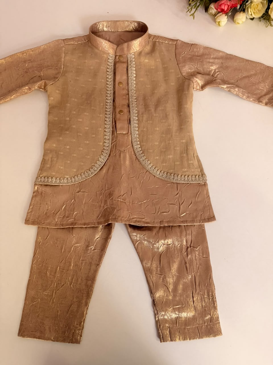 Golden Festive Kurta Set