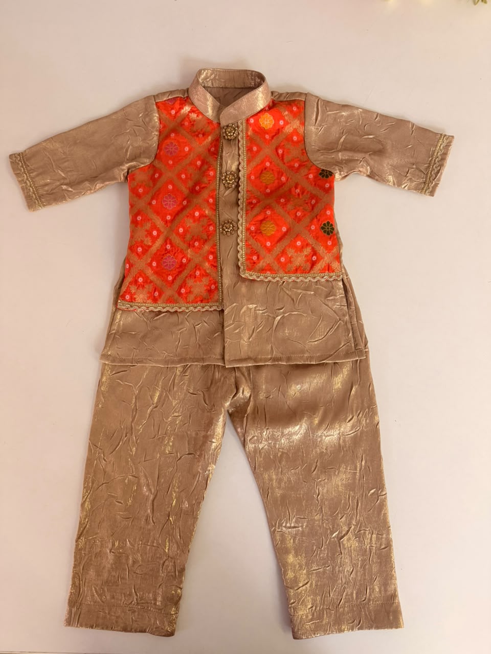 Gold Orange Kurta Set