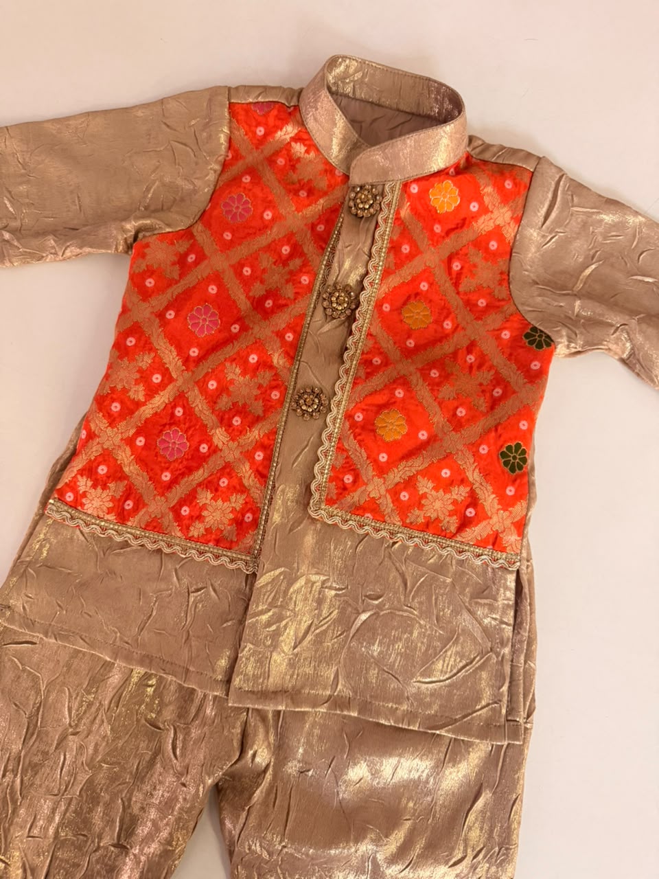Gold Orange Kurta Set