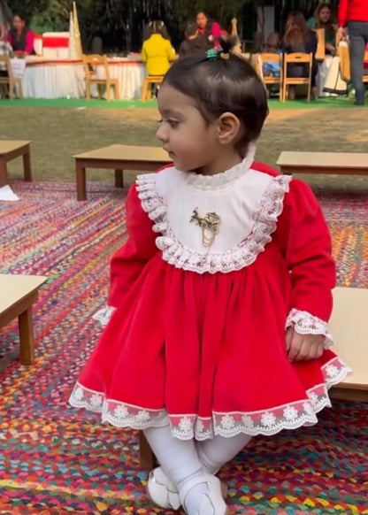 Ruby Red Lace Party Dress