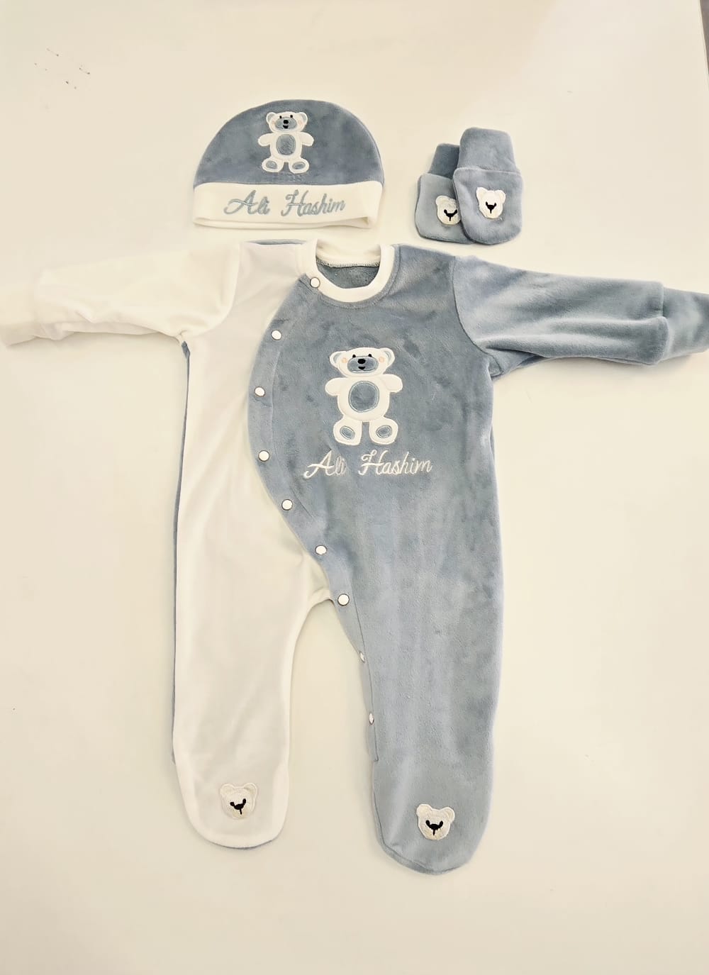 Grey Teddy Roomper Set