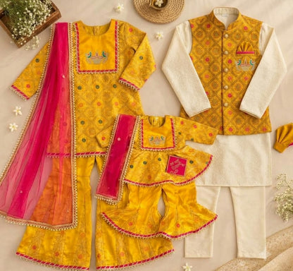 Yellow Pink Family Twinning Set