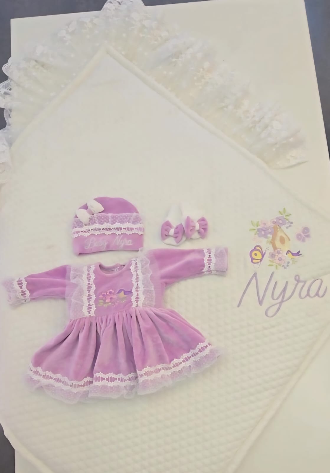 Lavender Lace Frock Set
