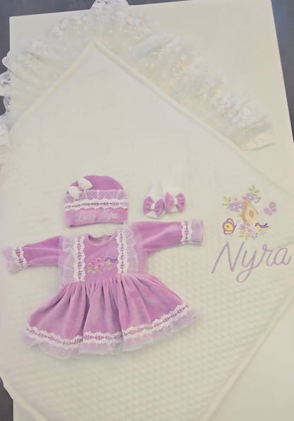 Lavender Lace Frock Set