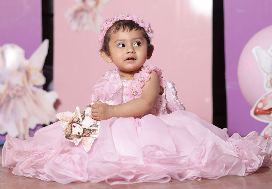 The Pink Elegant  Party Wear Frock