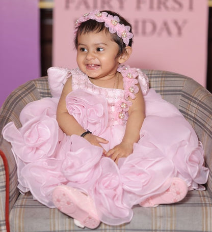 The Pink Elegant  Party Wear Frock
