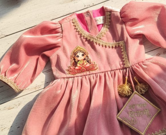 Pink Shimmer Diwali Outfit