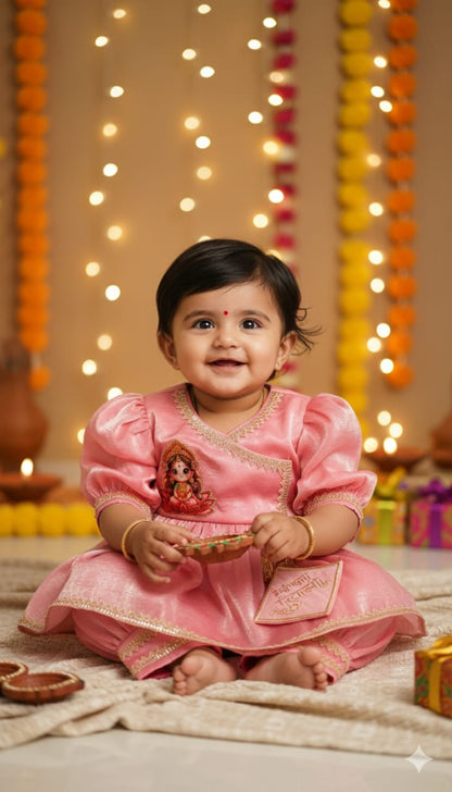Pink Shimmer Diwali Outfit