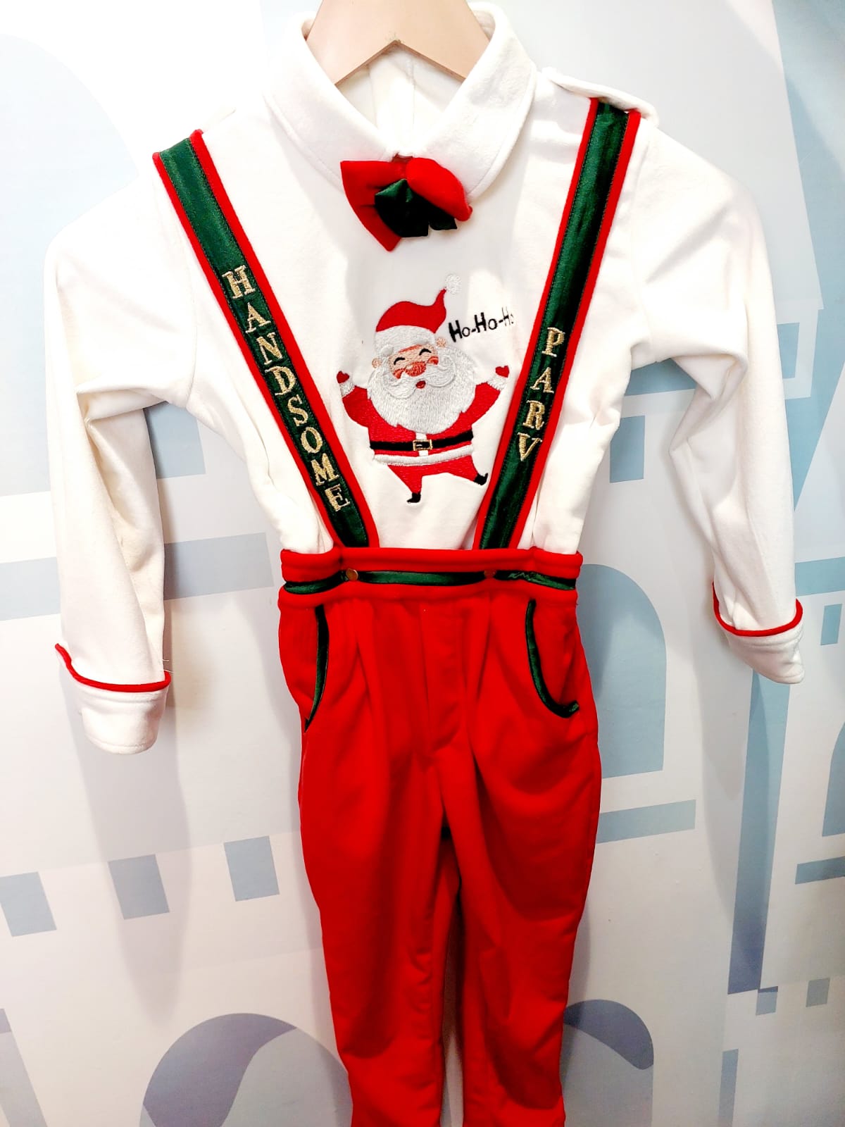 Handsome" Santa Holiday Suspender Set – Boys Christmas Outfit