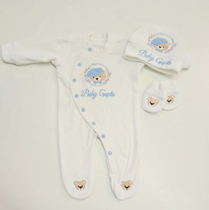 Newborn Baby Romper Set – Teddy Theme