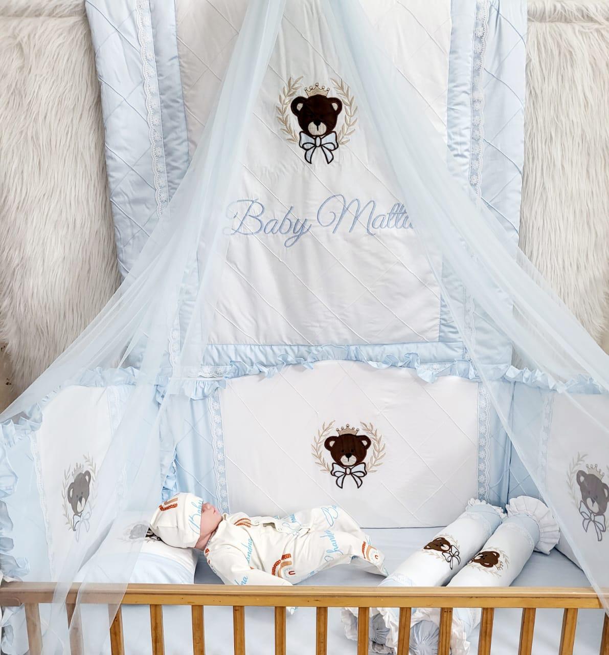 Baby Blue Royal Teddy Bedding Set