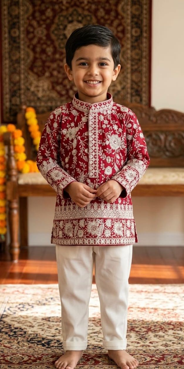 Gulabi Phulwari Kurta Set